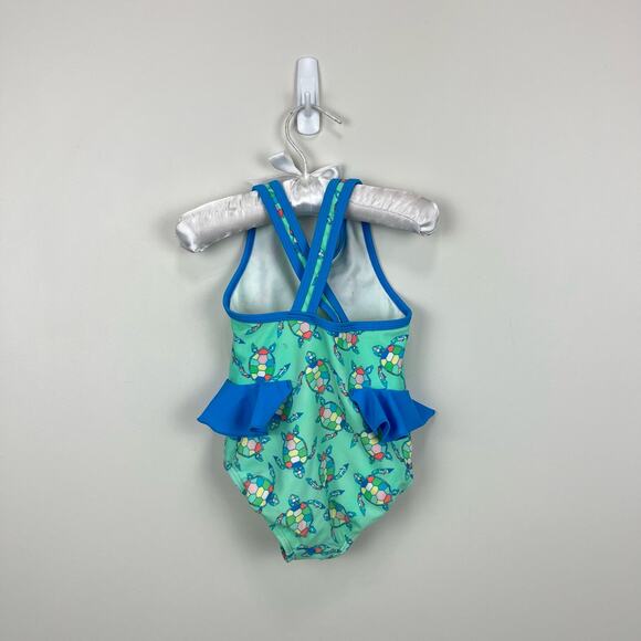 L.L. Bean Girls Ruffle Turtle Bathing Suit 2T - Picture 5 of 8